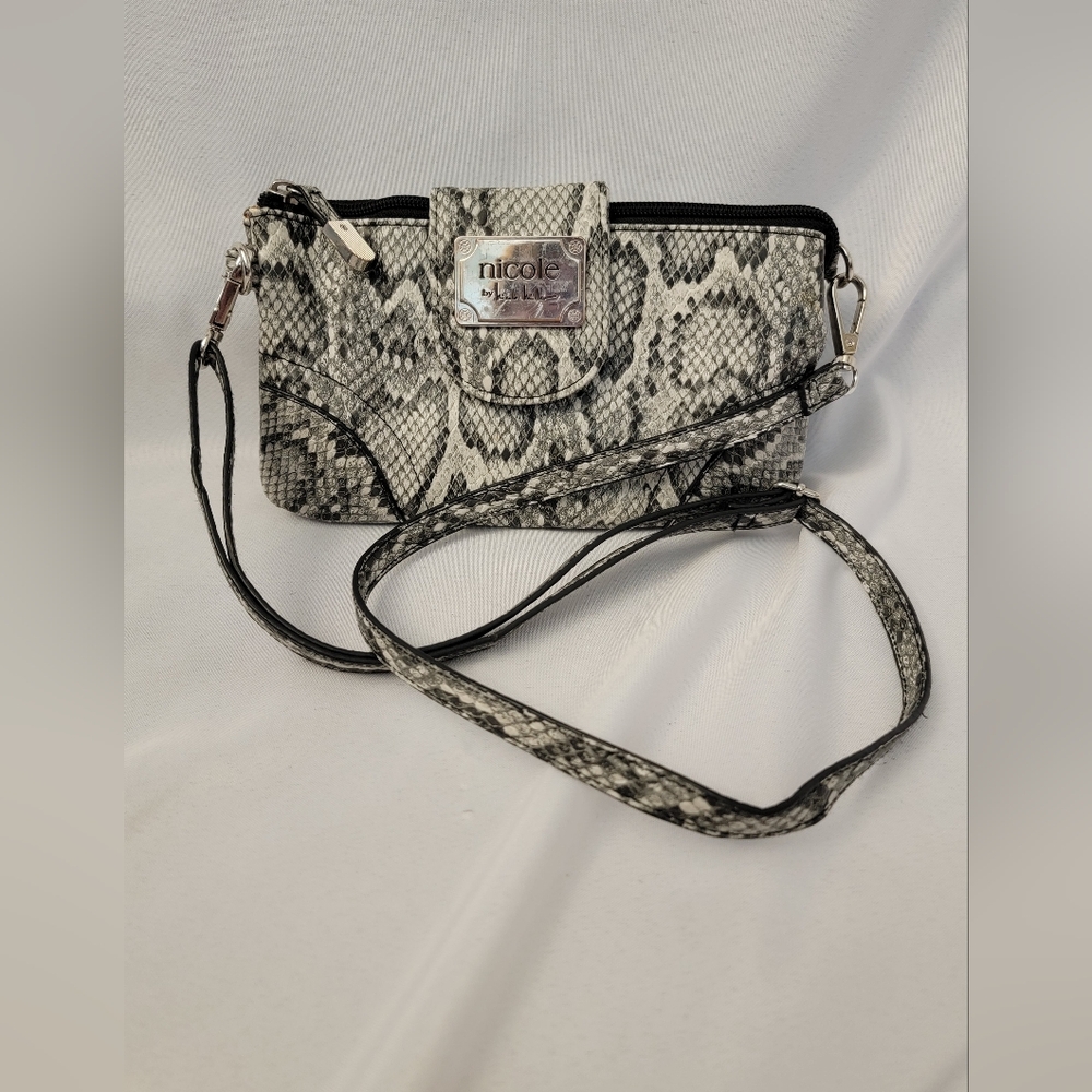 Nicole Miller Faux Snakeskin Crossbody Bag